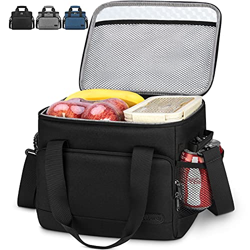 Lubardy 30L Bolsa Isotermica Nevera Portatil Bolsa Termica Porta Alimentos Bolsa Nevera Gran Capacidad para Camping Comida Playa Almuerzo Picnic Negro Gris Azul