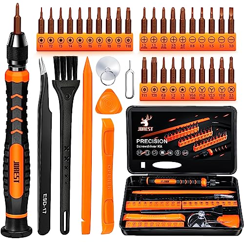 JOREST 38Pcs Juego Destornilladores Precision de Bricolaje con Torx T5 T6 T8 T9 T10 T20, para reparación de iphone, Moviles, ipad, Switch, PS4, Xbox, Macbook, Gafas, Reloj, Lentes