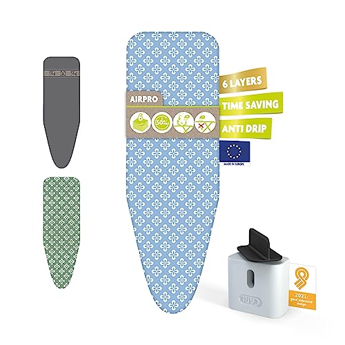 LaundrySpecialist AIRPRO Funda de 6 Capas para Tabla de Planchar con Plancha de Vapor - Talla S/M MAX 42x125 cm - No más Agua Debajo de la Tabla - Plancha hasta un 50% más rápido - Made IN Europa