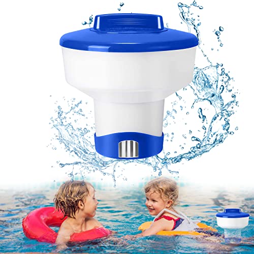 LGZIN Dosificador Flotador para Piscina, 7 Inch Dispensador Cloro Flotante, Dosificador de Cloro automático, Dosificador Flotante, Dispensador de Cloro, para Piscina, Parque Acuático, SPA