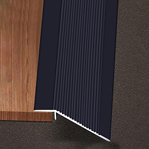 ZALN Tapajuntas Suelo 10 Cm Extra Ancho Listón De Transición para Suelo Negro, Reductor De Umbral De Alfombra/baldosa para Pisos De Vinilo, Aluminio Rampas De Entrada para Puerta De Casa