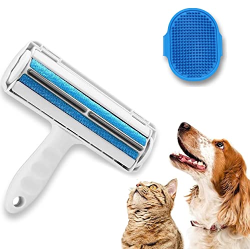 ALIMAN BRAND Rodillo Quita Pelos Mascota + Cepillo Multifunción de Silicona Mascota – Elimina los Pelos de tu Hogar y de la Ropa – Rodillo Quitapelos Reutilizable – Removedor de Pelos de Mascota