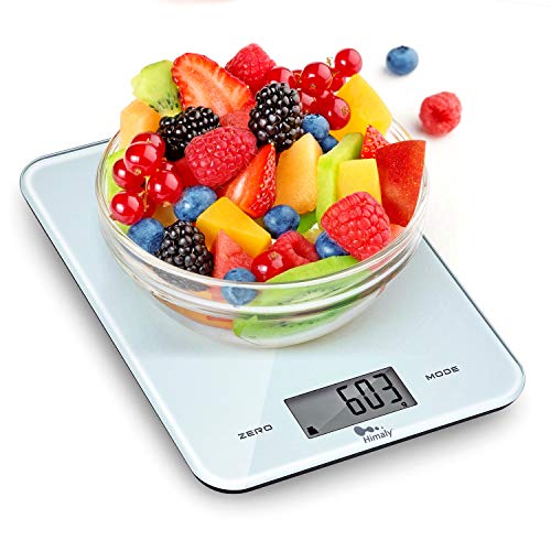 Báscula de cocina digital Báscula de alimentos multifunción ultradelgada 22 lb 10 KG Vidrio templado + Material ABS con pantalla LCD y función de tara