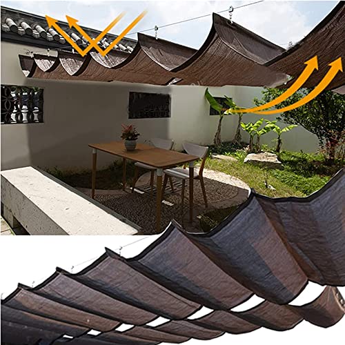Cubierta de Sombra Extensible,Toldo Ondulado,HDPE Vela de Sombra Permeable de 185 g/m²,Toldo Resistente y Transpirable,Cubierta de Pérgola,Toldo Retráctil,Toldo Vela (1.1x3m/3.6x10ft)
