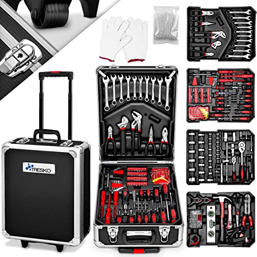 TRESKO® Maletín de Herramientas 949 Piezas | Portaherramientas Portátil | Set/Caja con herramientas | Maleta de Cromo Vanadio y Acero