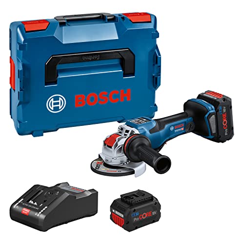 Bosch Professional BITURBO GWX 18V-15 PSC - Amoladora angular a batería (Brushless, 18V, Ø 125 mm, X-LOCK, vel. regulable, hombre muerto, 2 baterías ProCORE 8.0Ah, en L-BOXX)