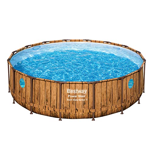 BESTWAY Piscina Desmontable Tubular Power Steel Swim Vista Series 488x488x122 cm Marrón