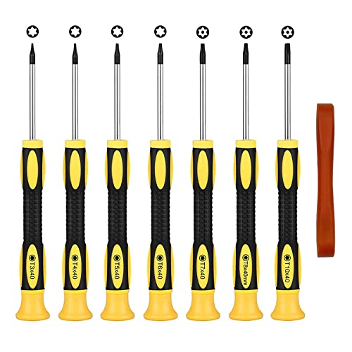 Juego de Destornilladores Torx de 7 piezas T3 T4 T5 T6 T7 T8 T10 Destornilladores magnéticos con herramienta de palanca Compatible con PS5 PS4 PS3 Xbox One Xbox 360 MacBook