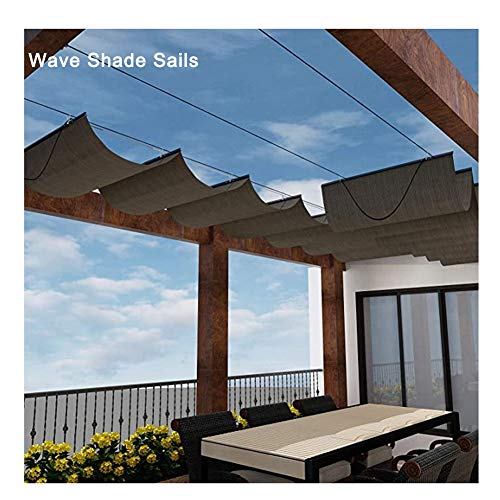 LJIANW Vela de Sombra Toldo Vela, Velas Wave Shade Retráctil, Actualización 2020 Toldo Corredero con Kit De Montaje for Cubierta De Pérgola Pabellón, 55 Tamaños (Color : Brown, Size : 0.5x3m)