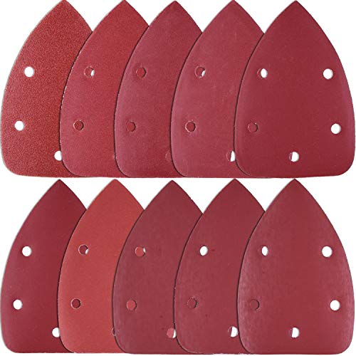 SIQUK 100 Piezas Hojas de Lija Mouse Papel de Lija 80/180/ 240/320/ 400/800/ 1000/1500/ 2000/3000 Granos para Metal Madera