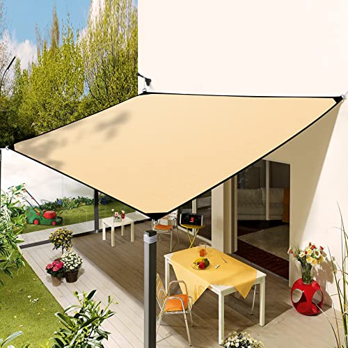 JEMULICE Toldo Vela de Sombra Rectangular, 3x4m Toldos Exterior Terraza Impermeable Protección Rayos UV 95% con Ojales y Cuerdas de sujeción para Exteriores, Pergola, Jardín, Terrazas, Piscina
