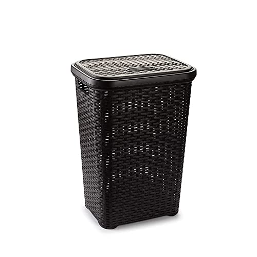 Plastic Forte Pongotodo Rattan Cesto Mimbre para la Colada, Wengué, 60 litros