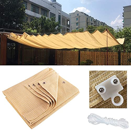 AWAING Malla Sombreo Extensible,Tela para SombraPaño de Sombra Toldo retráctil Resistencia a los Rayos UV 85% Transpirable Secado rápido Impermeable HDPE Sombra Ambiente Mejorado de la casa UV Mall