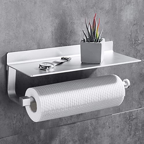 Gricol Portarrollos de Cocina de Pared Portarrollos para Papel de Cocina Portarrollos de Cocina con Amplios Rollos Dispensadores de Pañuelos Sin Taladrar para Cocina Plata