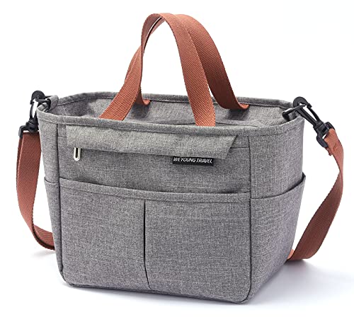 MCXKJ Bolsa térmica Porta Almuerzo, Bolsa Termica Comida Trabajo Porta Alimentos Isotermica Fiambrera Iris Nevera Portatil Desayuno Almuerzo, Lunch Bag para picnic/escuela/oficina (Gris)