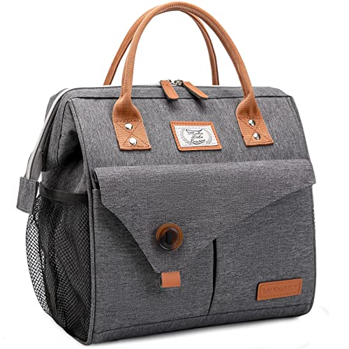 Lekespring Bolsa Termica Porta Alimentos 10L | Bolsa Comida Trabajo Impermeables sin Fugas - Bolsa Porta Alimentos Ligera y Resistente - Wide Open Nevera Portátil para el Picnic Viaje - Gris Oscuro