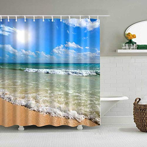 XCBN Piante Tropicali Verdi bagno con doccia Ocean World doccia con Stampa tenda da spiaggia tenda da doccia A11 150x180cm