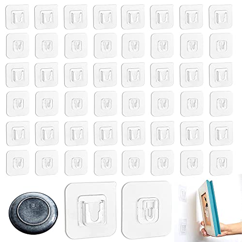 50pcs Ganchos Autoadhesivos Para Fotos Gancho Adhesivo Transparente Ganchos Para Cuadros De Pared Adhesivos Ganchos de Pared Adhesivos de Doble Cara Para Cuadros, Fotos, Marcos De Fotos, Carteles