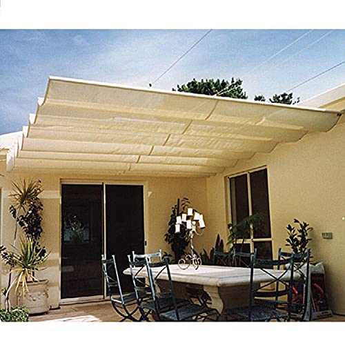 GZHENH Marquesina De Pérgola Retráctil, Red De Sombreado Patio Balcón Techo Vela De Sombra Ondulada De Alambre Deslizante Toldo Respirable Polietileno, Personalizable