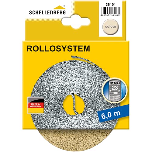 Schellenberg 36101 Cinta de persiana (23 mm de ancho, 6 m) color beige