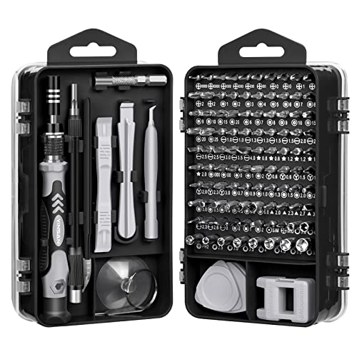 YINSAN 120 en 1 Juego de Destornilladores de Precisión con Magnetizador, Kit de Herramientas de Reparación de Bricolaje Profesional para iPhones, Reloj, Tablet PC, MacBook, Cámara, Negro