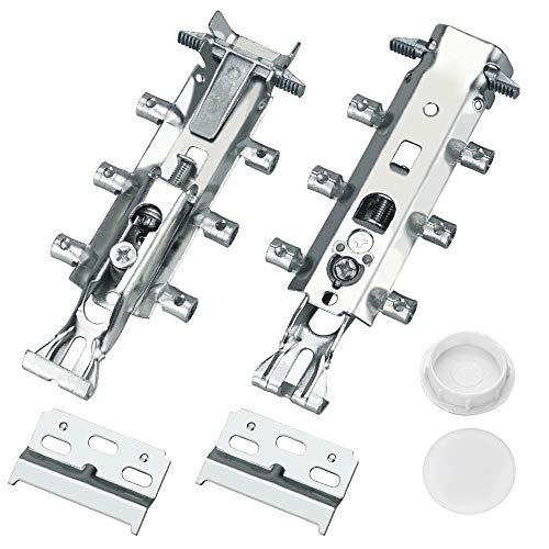 Favengo 2 Pcs Colgadores Ocultos de Armario Ajustable Colgador Oculto Mueble Cocina Colgador Oculto para Muebles Suspendidos Soporte para Colgar Armarios, la Carga: 130 KG + 2x Placa 54 mm + 2x Tapa