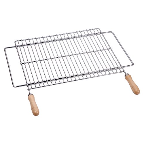 Sauvic 02722 PARRILLA BARBACOA EXTENSIBLE 50X40 ZINC, Acero, 53.50x62.50x3.00 cm