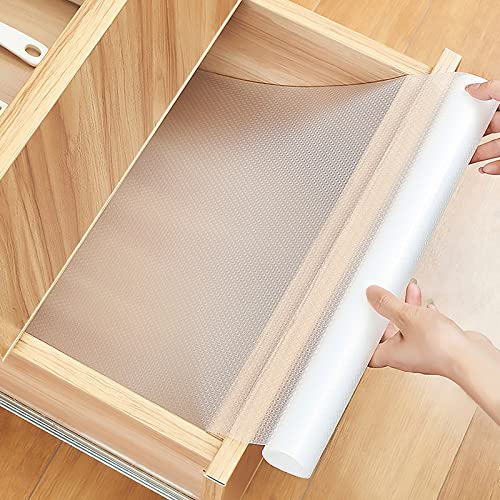 AiQInu Protector Cajones Cocina,EVA Antideslizante Forro de Cajón del Refrigerador Estantes el gabinete Estera,No Adhesiva Impermeable Cuttable Reutilizable,Protector Muebles Cocina (60 * 400CM)
