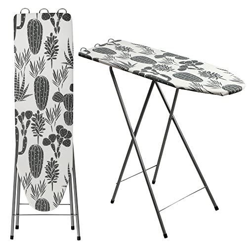 KADAX Tabla de planchar de acero regulable en altura, 100 x 30 cm, mesa plegable para planchar al vapor con funda, tabla de planchar al vapor con patas antideslizantes (blanco/gris)