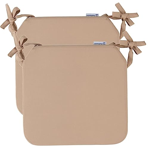 Cojines Para Sillas de Exterior - Cojines de Asiento Impermeables - Resistentes al Agua - Para Interior y Exterior, Jardín, Cocina, Comedor, Patio y Oficina - 2 Cojines de Asiento - BEIGE - 40x40x5cm