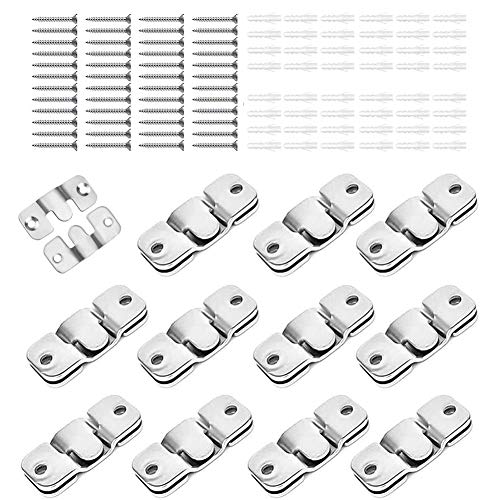 24 conectores de metal para muebles, empotrados, ocultos para sofás, muebles, marcos de fotos, espejos, herrajes para colgar cuadros