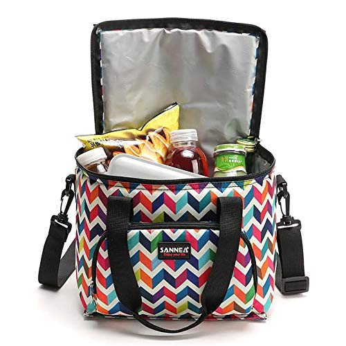 Bibykivn Térmica Bolsa Portatil Almuerzo 10L Bolsa Isotermica de Almuerzo Nevera para Alimentos Frutas Porta de Comida, Genial para Bolso Térmico para Camping,Excursión,Playa Refrescos (Vistoso)