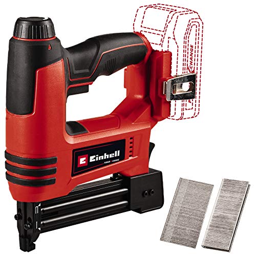 Einhell Clavadora con batería TE-CN 18 Li-Solo Power X-Change (iones de litio, 18 V, grapadora + clavadora, hasta 20 impactos por minuto, incl. 300 clavos, 300 grapas, sin batería ni cargador)