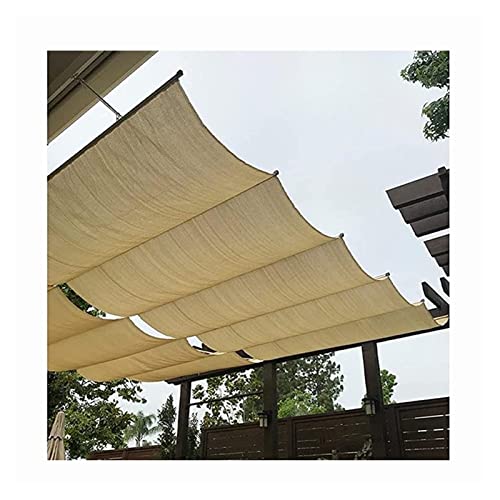Toldo retráctil con forma de onda, reemplaza toldos, tela transpirable y transpirable para jardín, exterior, madera, pérgola, cubierta con accesorios de montaje (color : beige, tamaño: 1,2 x 6 m)