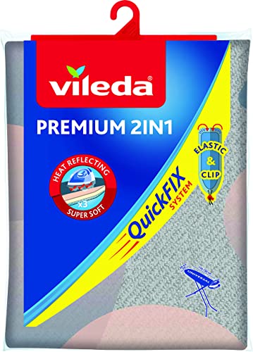 Vileda Funda para tabla de planchar 172217 Premium 2 en 1, se adapta a tablas de 110, 130 x 30 y 45 cm