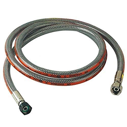 COMAP Manguera de gas butano/propano de acero inoxidable, 1 m, validez ilimitada, conexión atornillada, S651121