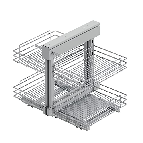 EMUCA - Rinconero articulado para Mueble de Cocina, cajón rinconera Cocina, Mano Izquierda, Cromado, Acero