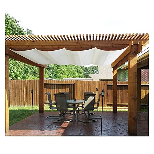 Toldo retráctil Parasol, pérgola para Exteriores, Refugio Solar para Patio, Vela Ondulada de Alambre Deslizante (sin Varilla de Soporte), Tela Resistente a la Intemperie, toldo con Bloqueo UV al 95