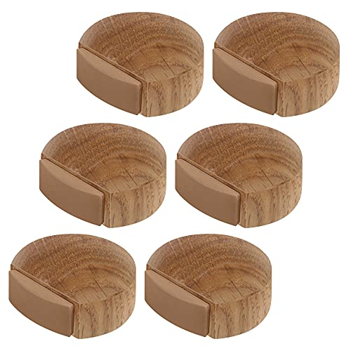 Kukicu ✮ Topes para Puertas ✮ Tope Puerta Adhesivo de Madera para Suelo (Roble Natural) - Discreto y Elegante - Pack 6 unidades