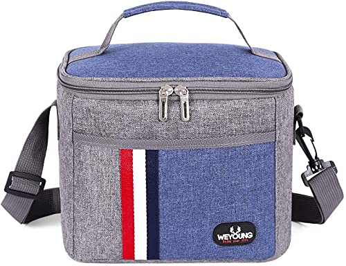 MCXKJ Bolsa térmica de Almuerzo, Bolsa Termica Comida Trabajo Porta Alimentos Isotermica Fiambrera Iris Nevera Portatil Desayuno Almuerzo, Lunch Bag para picnic/escuela/oficina (azul)