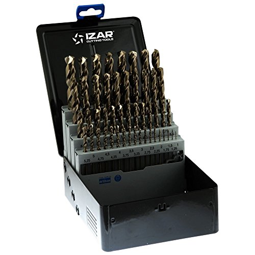 Izar 18369 Juego Brocas 1016, DIN 338N, 1-13 x 0.25 mm, HSSE 5% Co, 49 Piezas