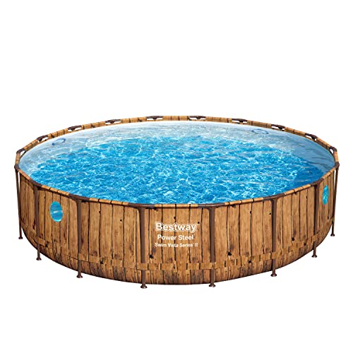 BESTWAY Piscina Desmontable Tubular Power Steel Swim Vista II 549x549x122 cm Marrón