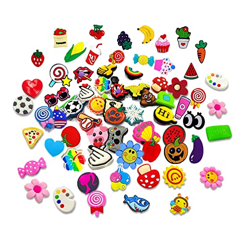 NITAIUN 50 Piezas Adornos de Zapatos Decoración de Zapatos Personalizados Estilo al Azar PVC Encantos de Zapatos Accesorios para Zapatos para Niños Mujeres y Hombres Regalos de Fiesta