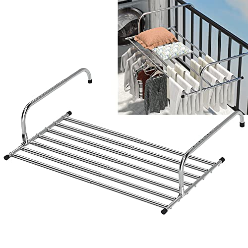 whalebee Tendedero Extensible Tendedero De Pared Plegable E 76-136cm 86-158cm Secadora Colgante Tendederos De Acero Inoxidable para Interior Y Exterior Ahorro De Espacio Tendedero De Balcón