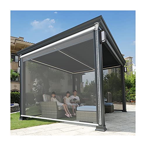 Persianas Enrollables de vinilo con accesorios Persianas transparentes de PVC A prueba de polvo Impermeable Estores para balcones puertas interiores exteriores patio (WxH:160x200cm/62.9x78.7in)