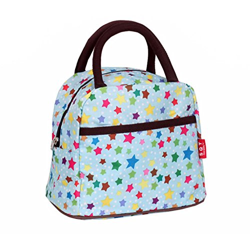 MEISHINE® 23.5 * 19 * 15.5cm Mujer Cremallera Bolsa de Mano Bolsa de Almuerzo Bolsa Impermeable Bolsa de Picnic Porta Alimentos par Llevar Comidas par Viaje, Escuela, Trabajo (Style 6)