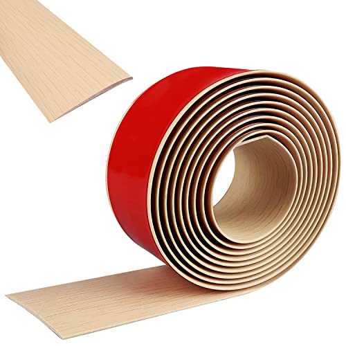 4m x 4 cm Tira de Puerta Laminada Tira de Suelo, Perfil de Transición Autoadhesivo de Vinilo, Tira de Umbral de Autoadhesivo, para Juntas Entre Suelo y Baldosa (Arce)