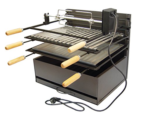 Imex El Zorro 71553 - Cajón con parrilla y plancha asador pollo, 40 x 70 x 50 cm, color gris forja