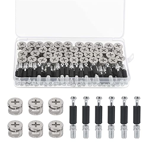 Tornillos de Fijación para Muebles CHIFOOM 40pcs Accesorios de Conexión de Muebles para Accesorios de Conexión de Muebles de Gabinete Tacos para Armario Cajón Armario Cama Armario（14 mm x 11 mm）