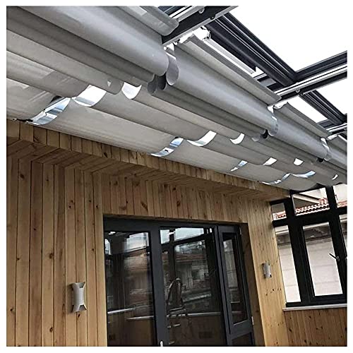 XJJUN Cubierta De Sombra Extensible, Tela Transpirable Resistente Al Desgarro 90% Estructura Ondulada Resistente A Los Rayos UV, para Pérgola De Jardín Y Patio (Color : Gray, Size : 1.2x8m)